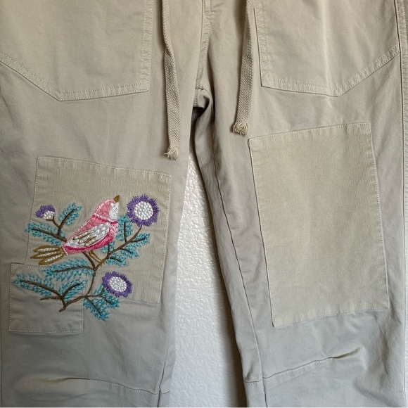 Sundance Cream Khaki Embroidered Straight Leg Pants Boho Women's Size 2 - Picture 4 of 15